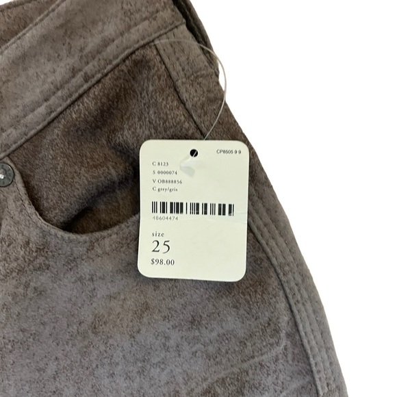 We The Free Free People Gray Tone Faux Suede Look Straight Leg Pant NWT Sz. 25 - Picture 4 of 15
